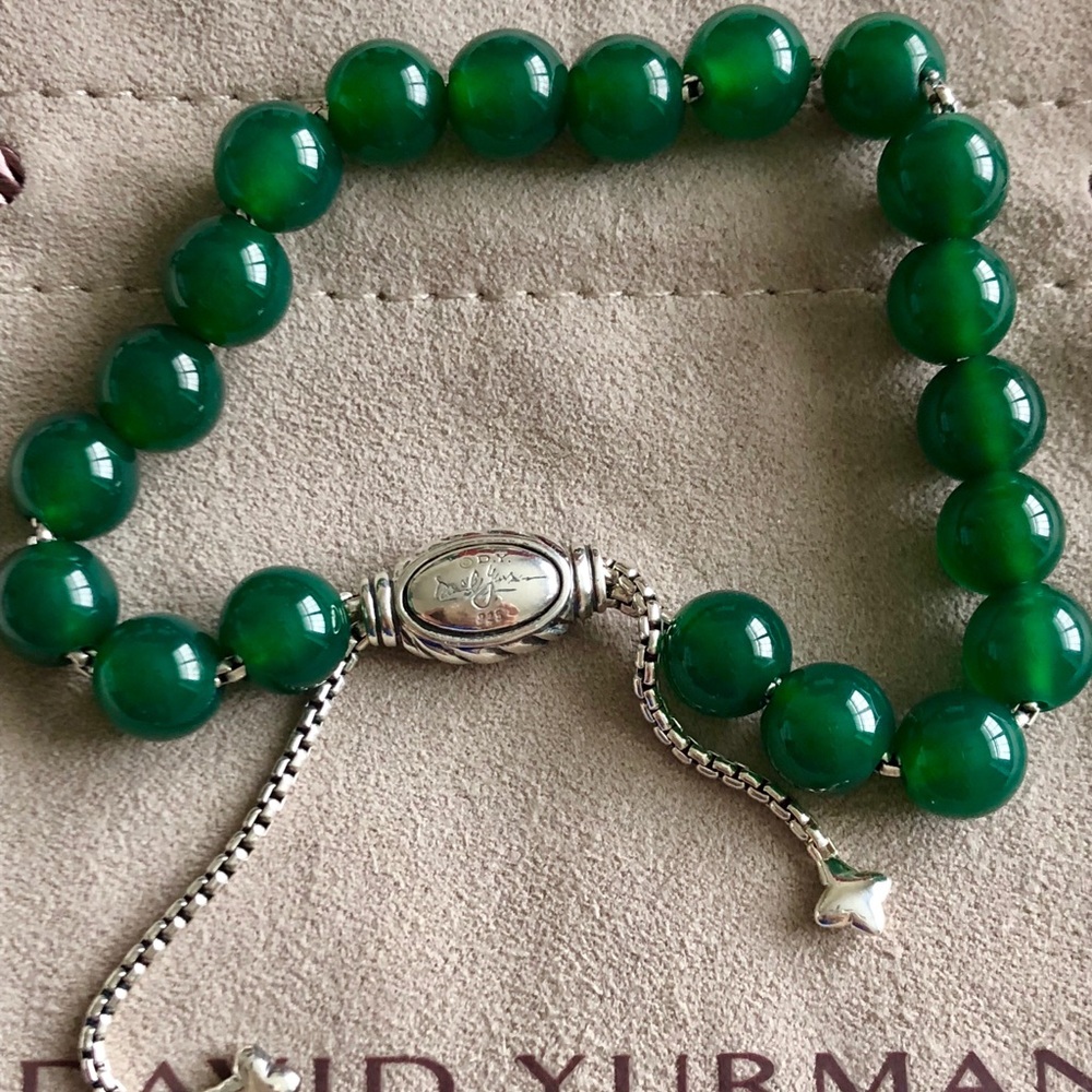 David Yurman Green Onyx Spiritual Bead Bracelet